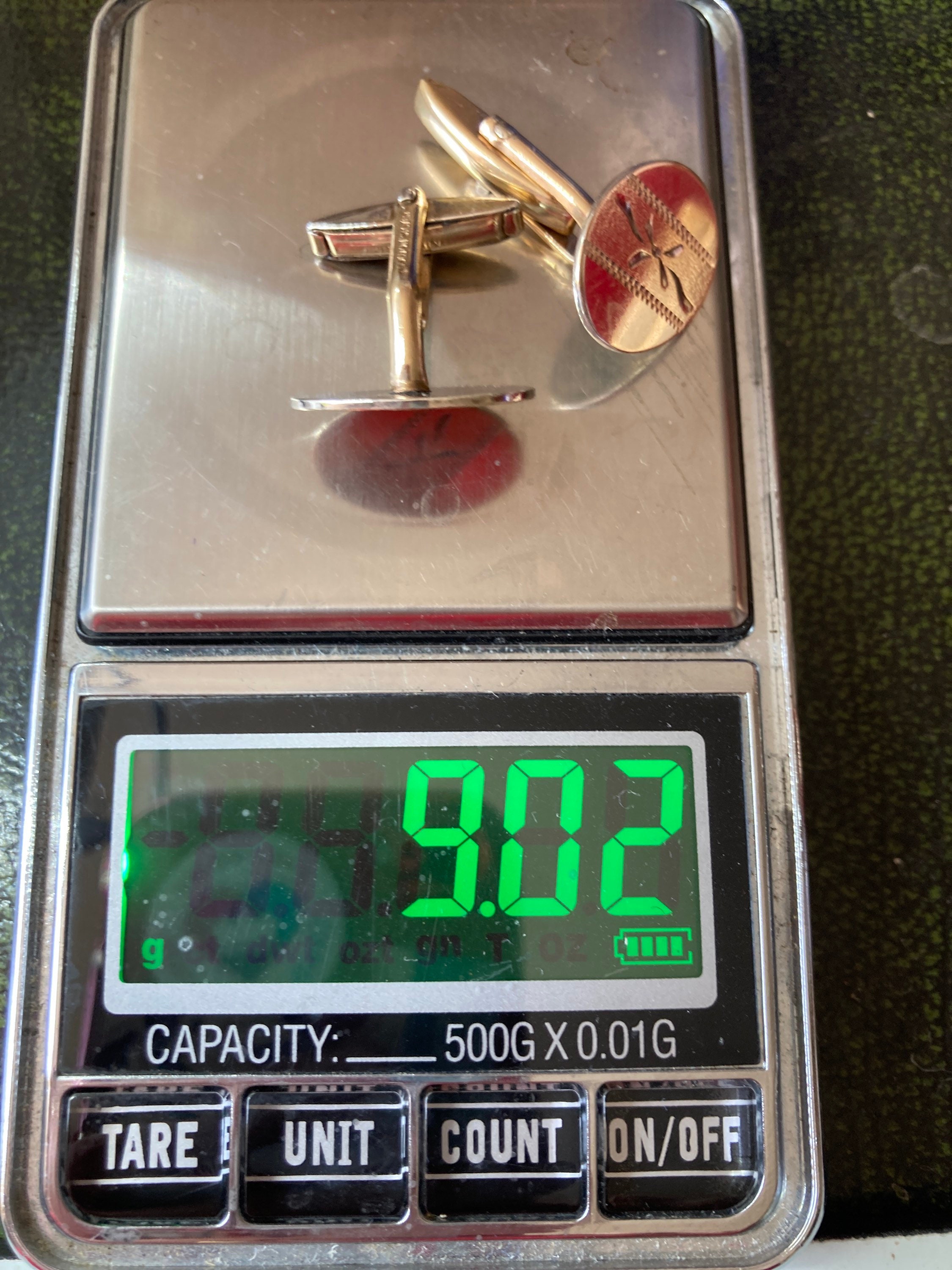 Lot De 2 Paires De Boutons De Manchette Vintage Or 14k Et Argent
