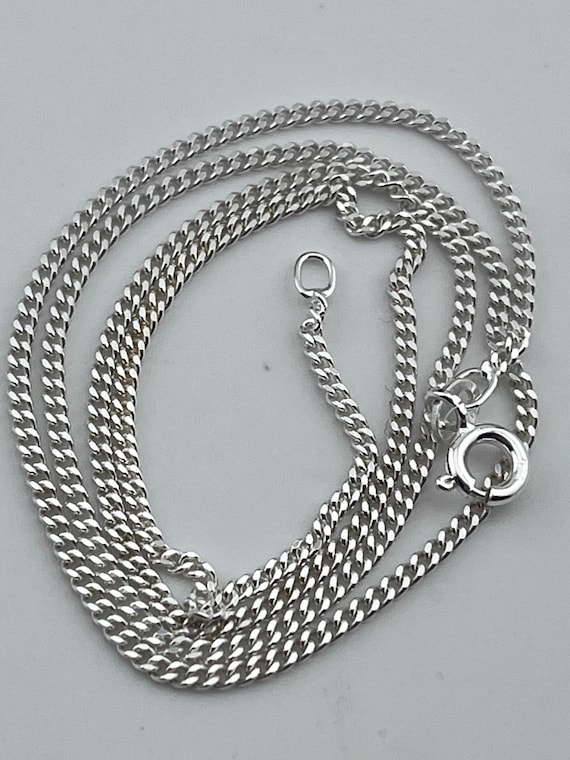 medium curb chain sterling silver necklace 18 inc… - image 1