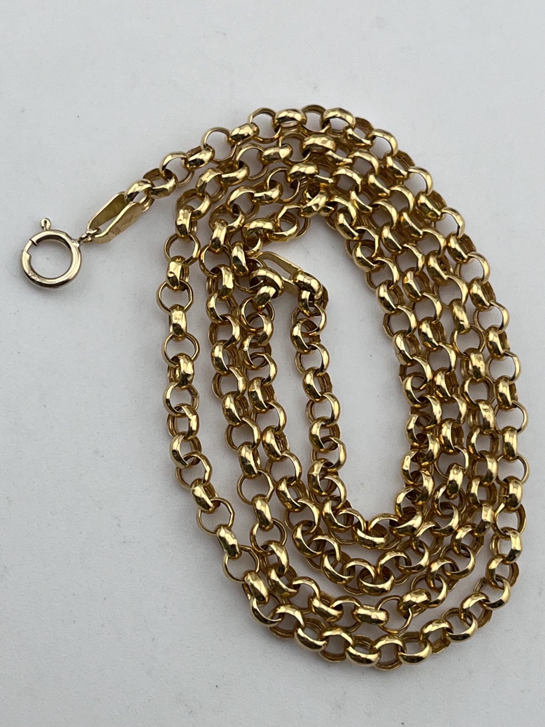 50cm as New 9ct Gold Rolo Link Chain Necklace - Etsy