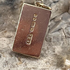 6.68g 9ct gold pendant charm INGOT solid gold