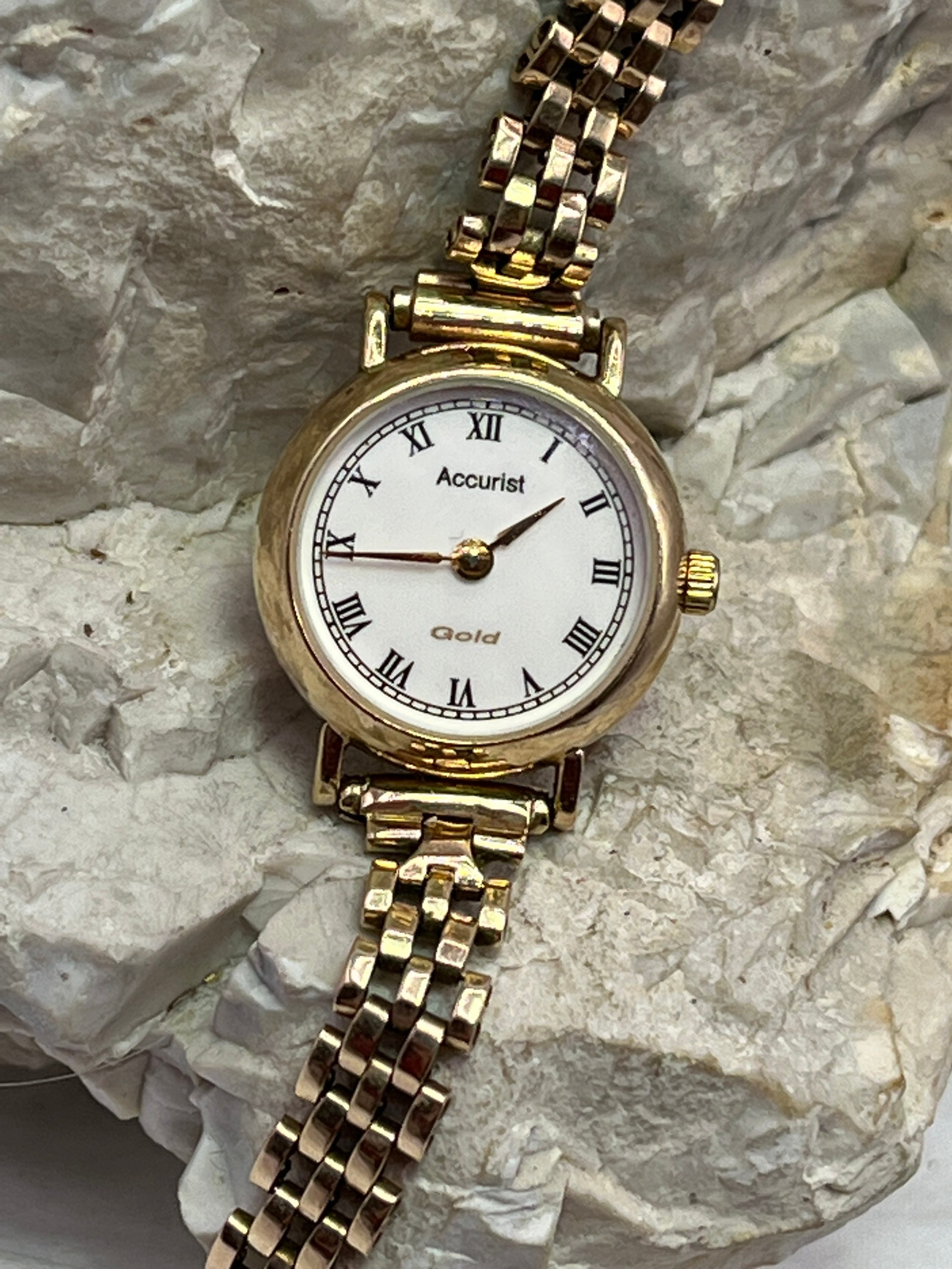 Ladies 9ct Gold Hallmarked Vintage Accurist Watch 17 19cm Etsy UK