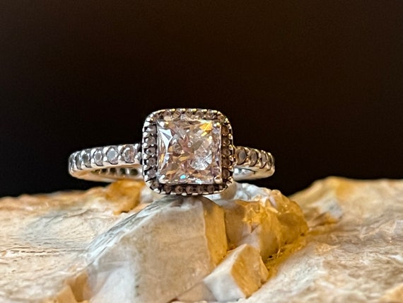 Pandora Gem Set Halo Ring Size Uk I1 2 USA 4.5 Etsy