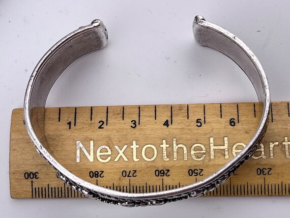 Heavy unmarked solid silver torc bangle bracelet … - image 4