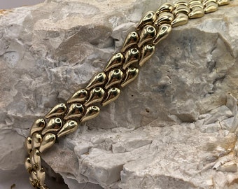 Chiampesan Fabris 9ct gold vintage teardrop link bracelet 19cm