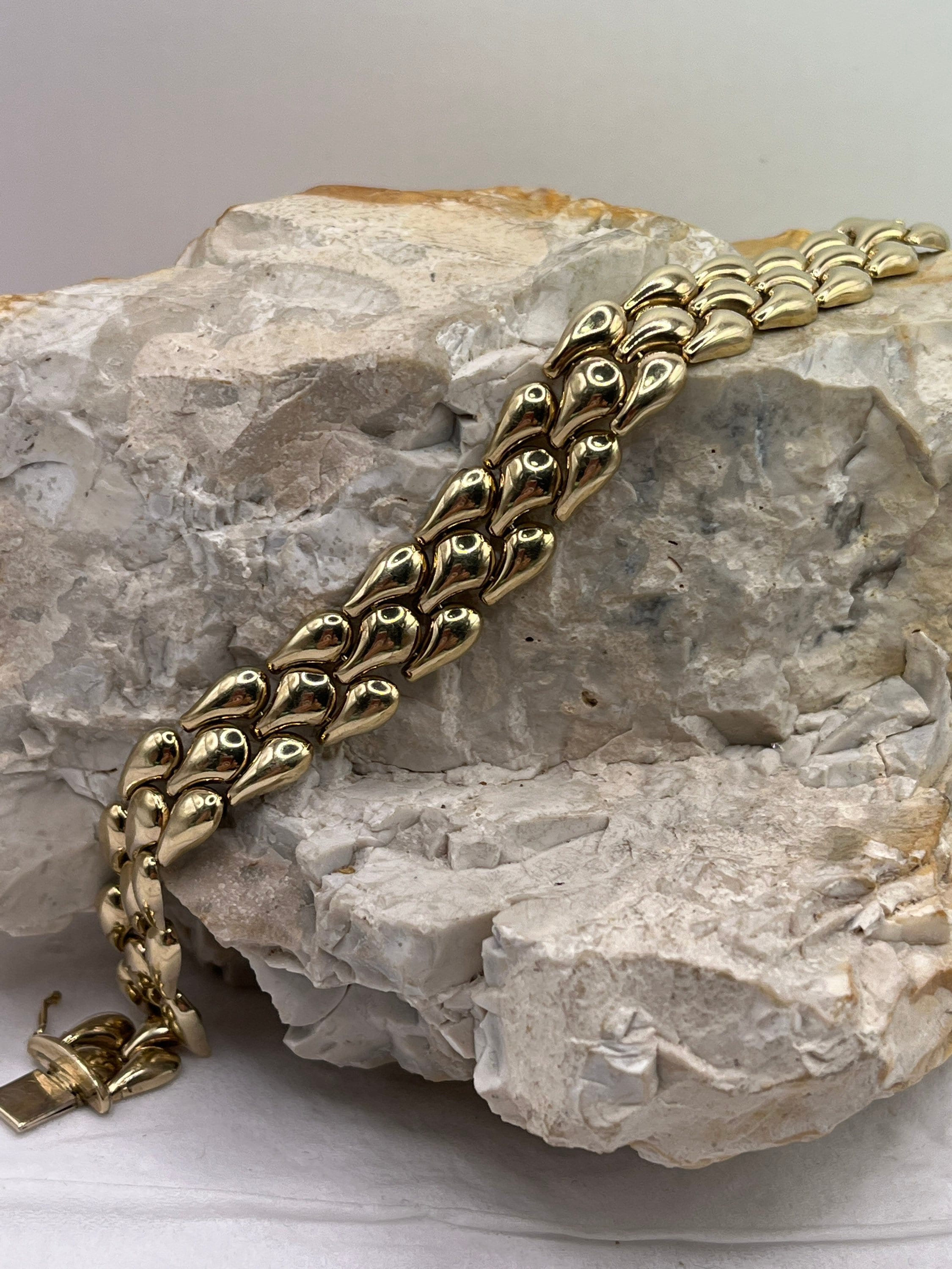 CARISSIMA Bracciale Donna In Oro Giallo 9 Carati, Catena Curb Piatta Con Taglio Diamante, Lunghezza 19 Cm, In Confezione Regalo - 5