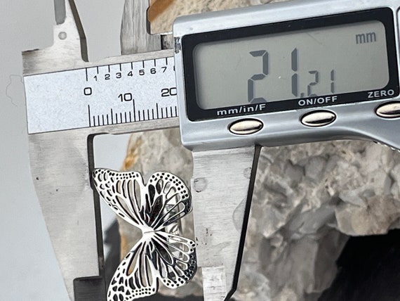 vintage butterfly solid silver ring size uk U USA… - image 5