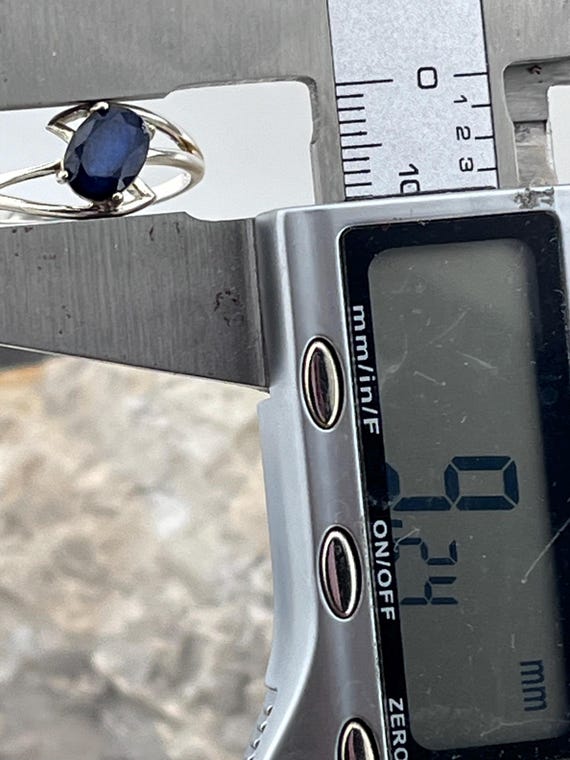 solid silver and sapphire contemporary solitaire … - image 5