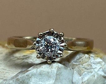 1/4ct diamond solitaire ring stacker size ukK usa5.25