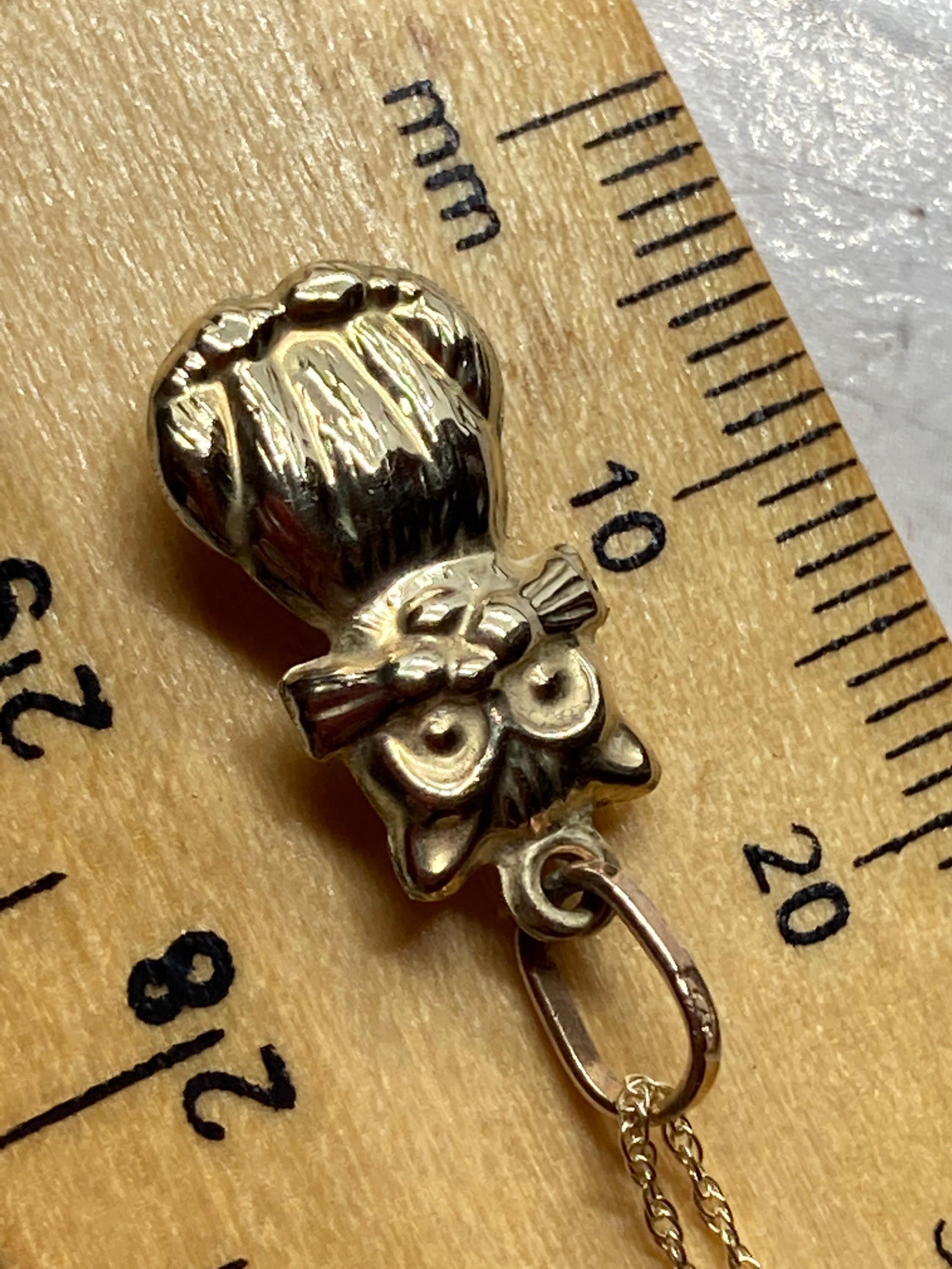 Vintage 9ct Gold Cat Pendant Necklace Etsy