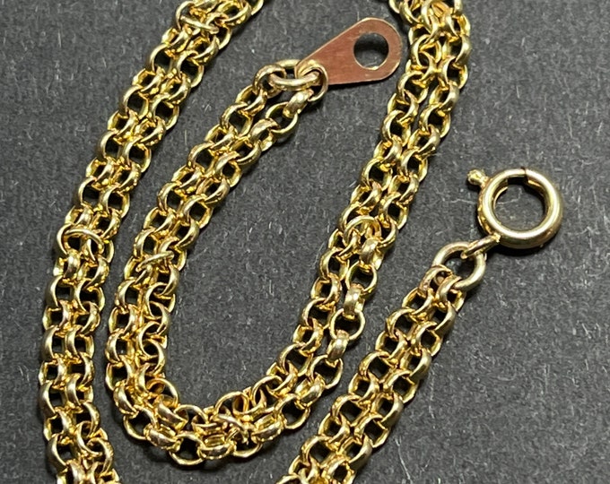 9ct Gold Vintage Double Rolo Chain Bracelet 19cm - Etsy