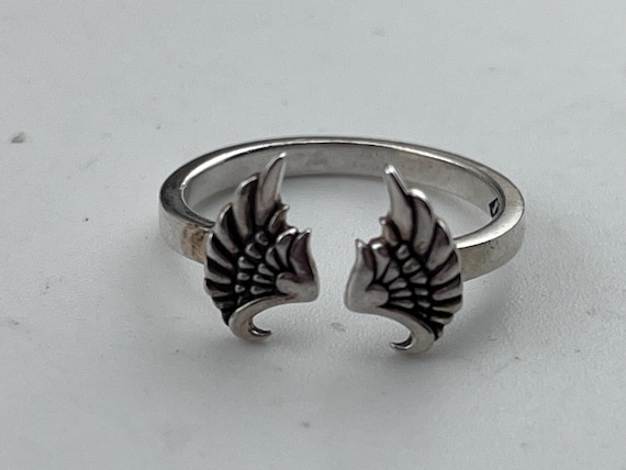 wings open front statement silver ring size from … - image 7