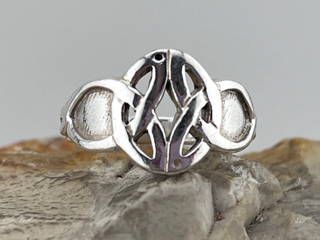 Sterling Silver 1/20 10K GF Two Tone 8mm Wide Ring Etched