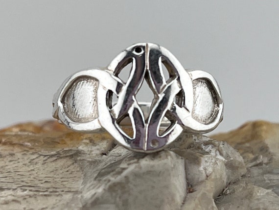 Vintage 925 Sterling Silver Celtic Style Ring Uk Size X - Etsy