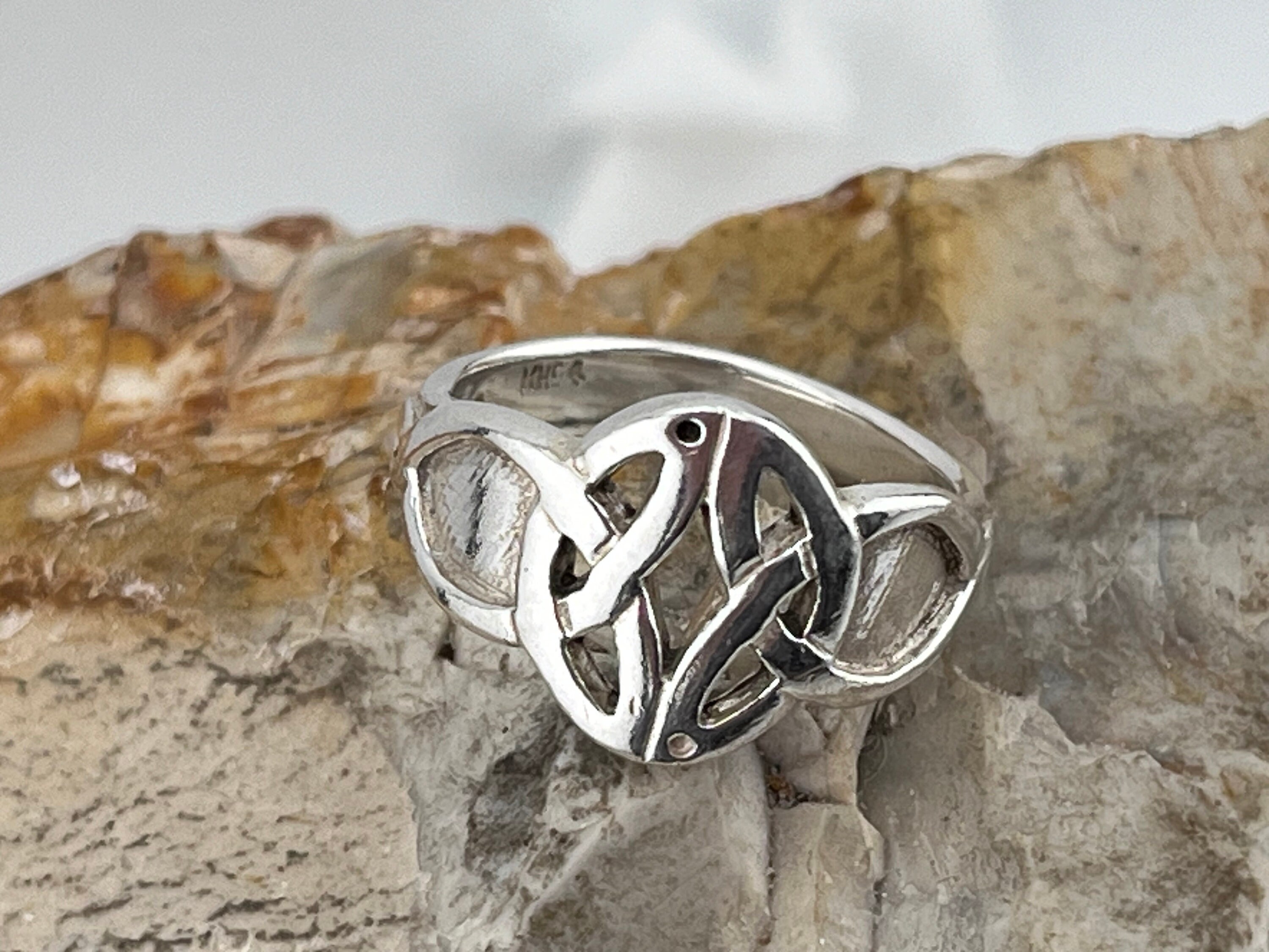 Vintage 925 Sterling Silver Celtic Style Ring Uk Size X - Etsy