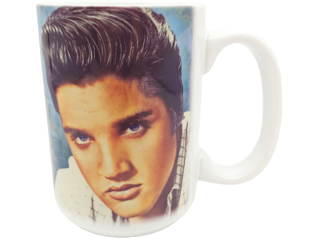 Elvis Presley Coffee Mug 14oz Large Handle Photo Graceland Etsy