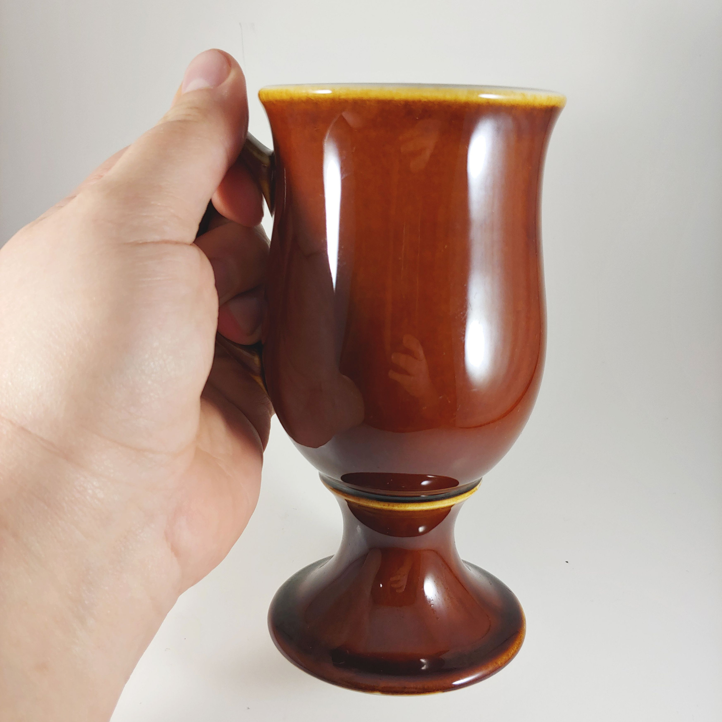HALL Brown Irish Coffee Mug Vintage 8oz Tall Heavy Footed Etsy