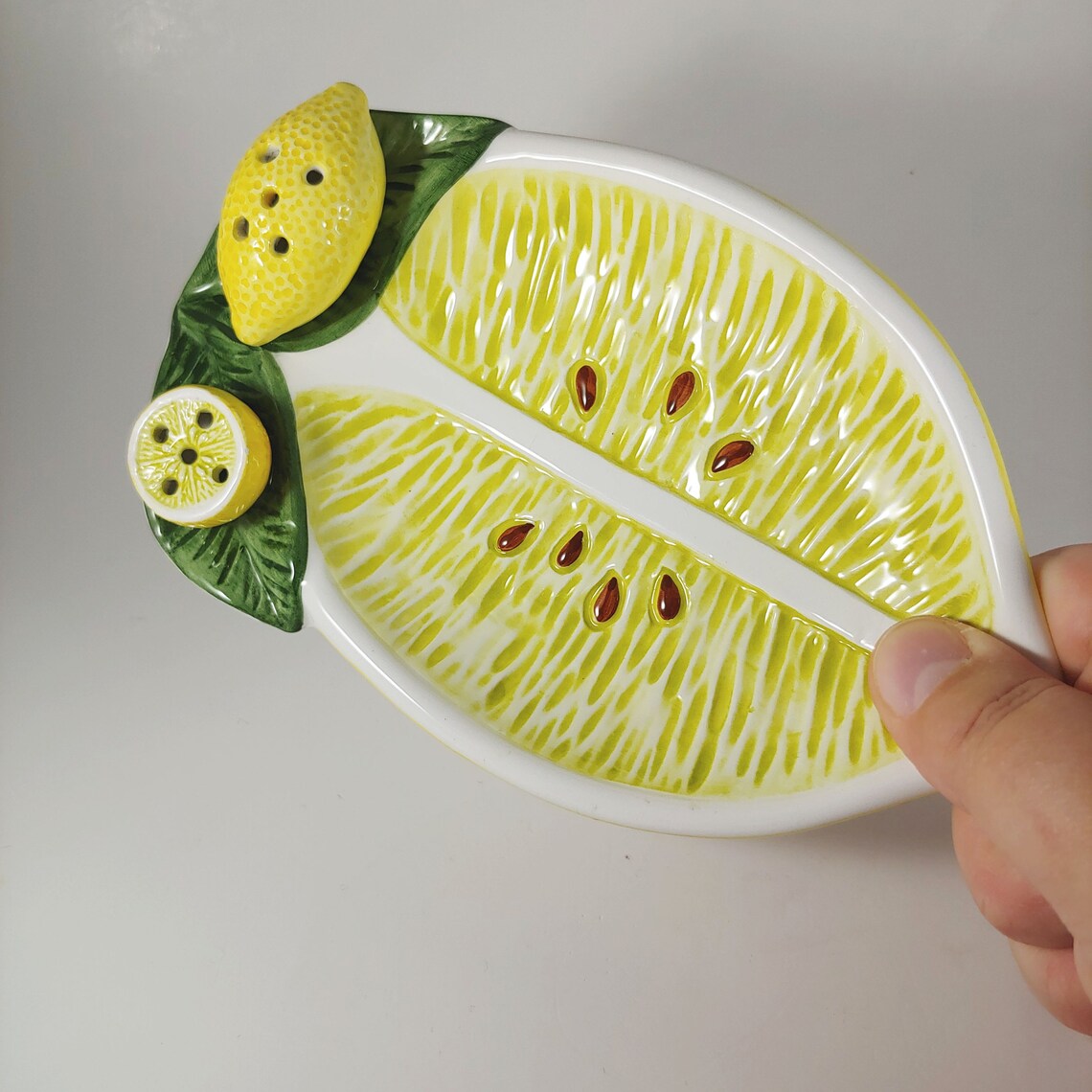 HANDMADE Italian Majolica Lemon Appetizer Ceramic Serving Tray Etsy