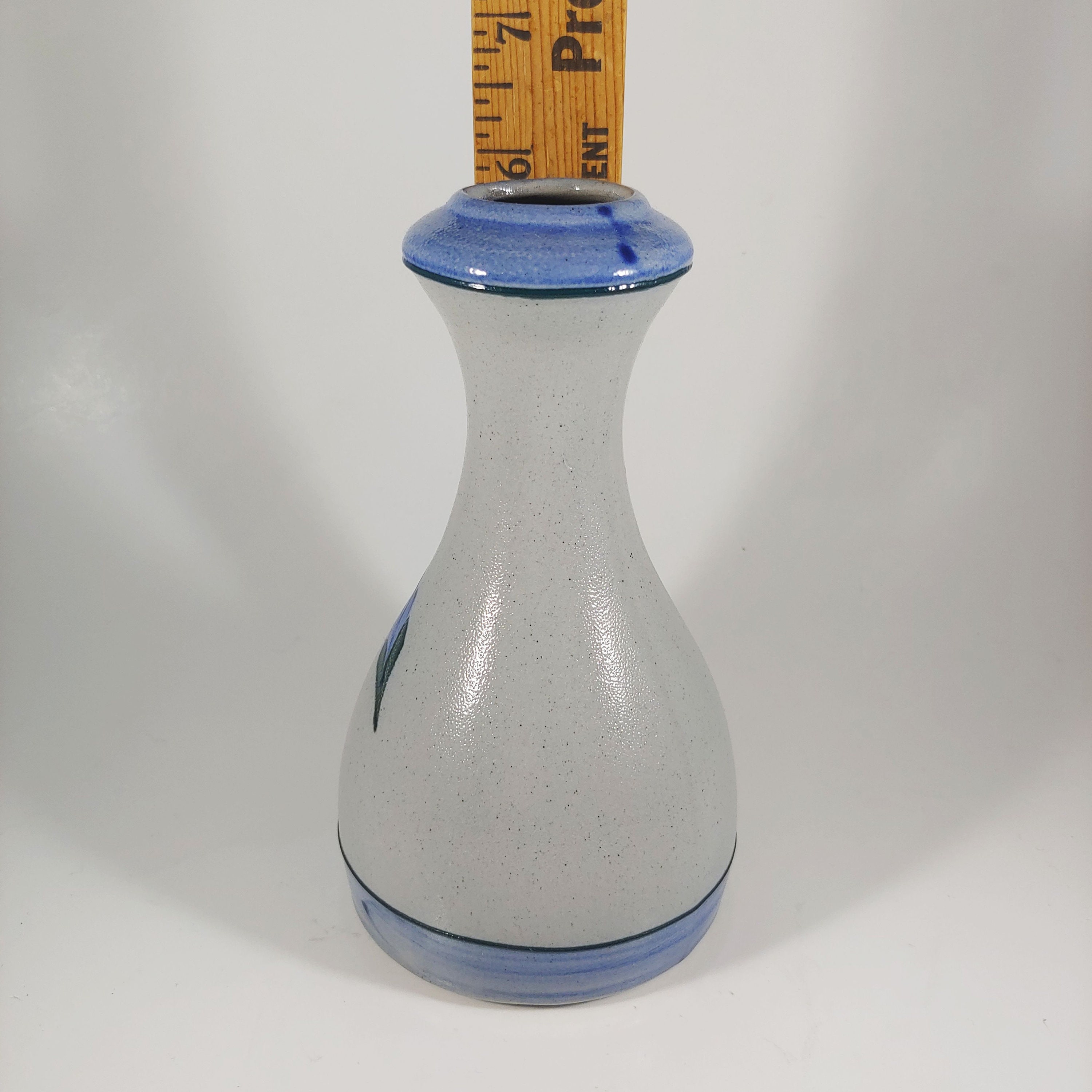 Handmade ROWE POTTERY 6 Small Blue Gray Floral Flower Etsy