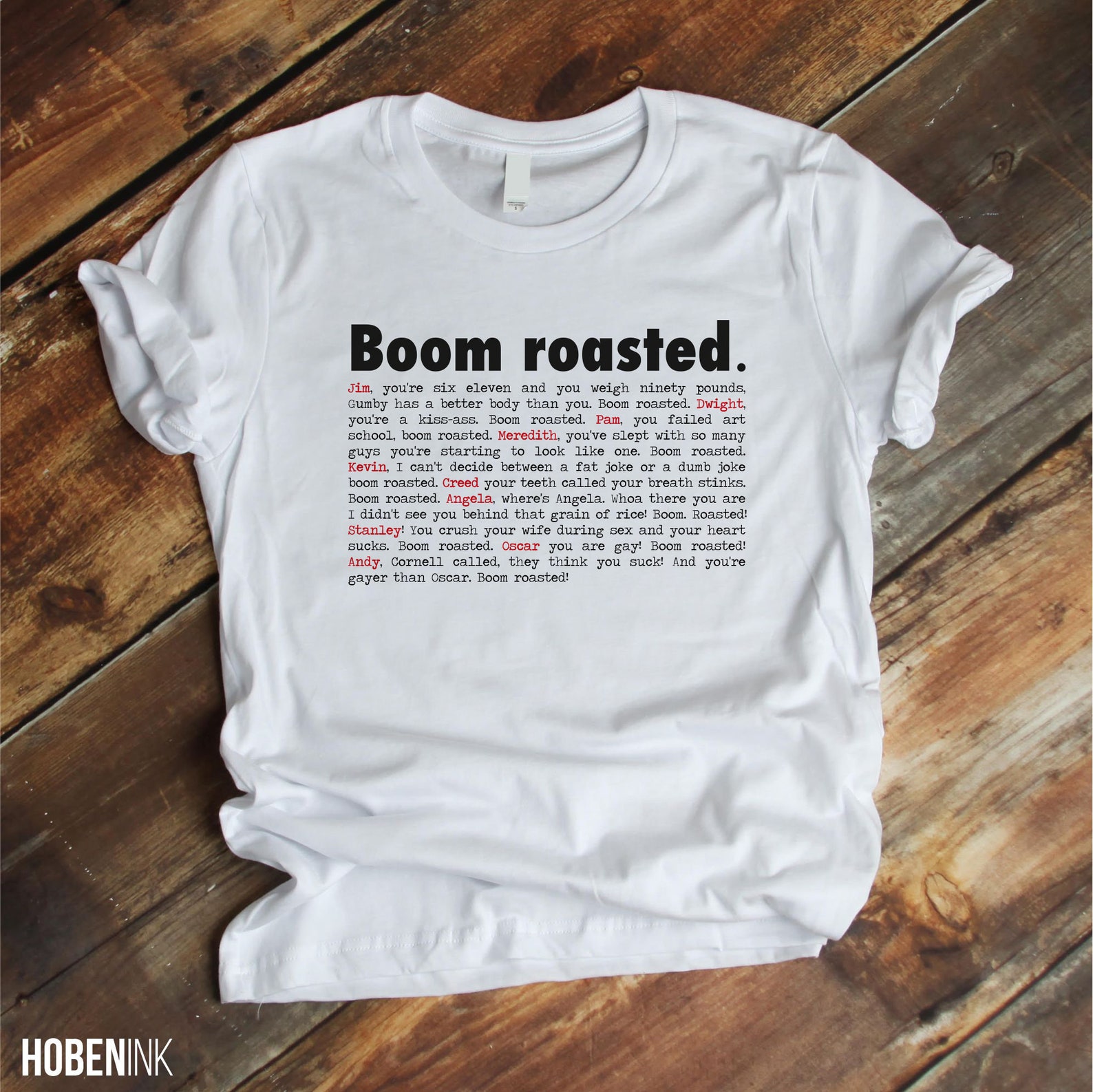 boom roasted t shirt