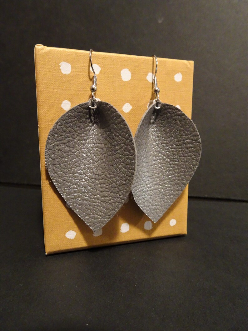 Petal Faux Leather Earrings Etsy