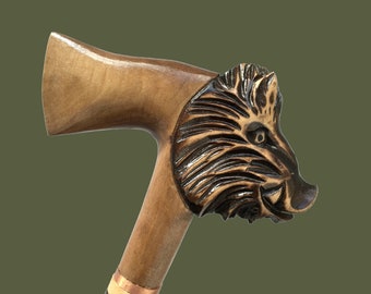 Animal head African walking stick Vintage cane