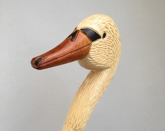 Hand carved cane Goose solid wood walking sticks