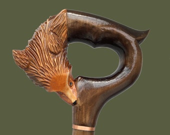 Fox walking stick Vintage Designer cane