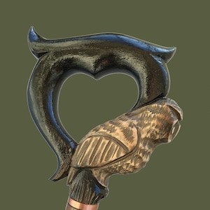 Wood for women and men handle Fancy Design WoodenOwl Wood carved walking cane Gift for mom