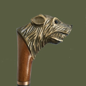 Wolf Wooden cane men Vintage walking stick