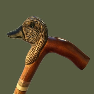 Wooden Carved Animal Duck Walking Cane