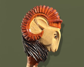 Ram collectible Wooden cane Walking stick