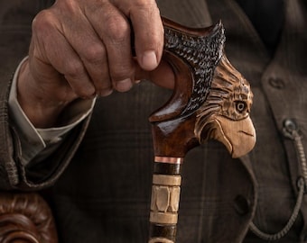 Ergonomic Handle Eagle Walking Cane for Men, Fancy walking stick Unique Style Shaft
