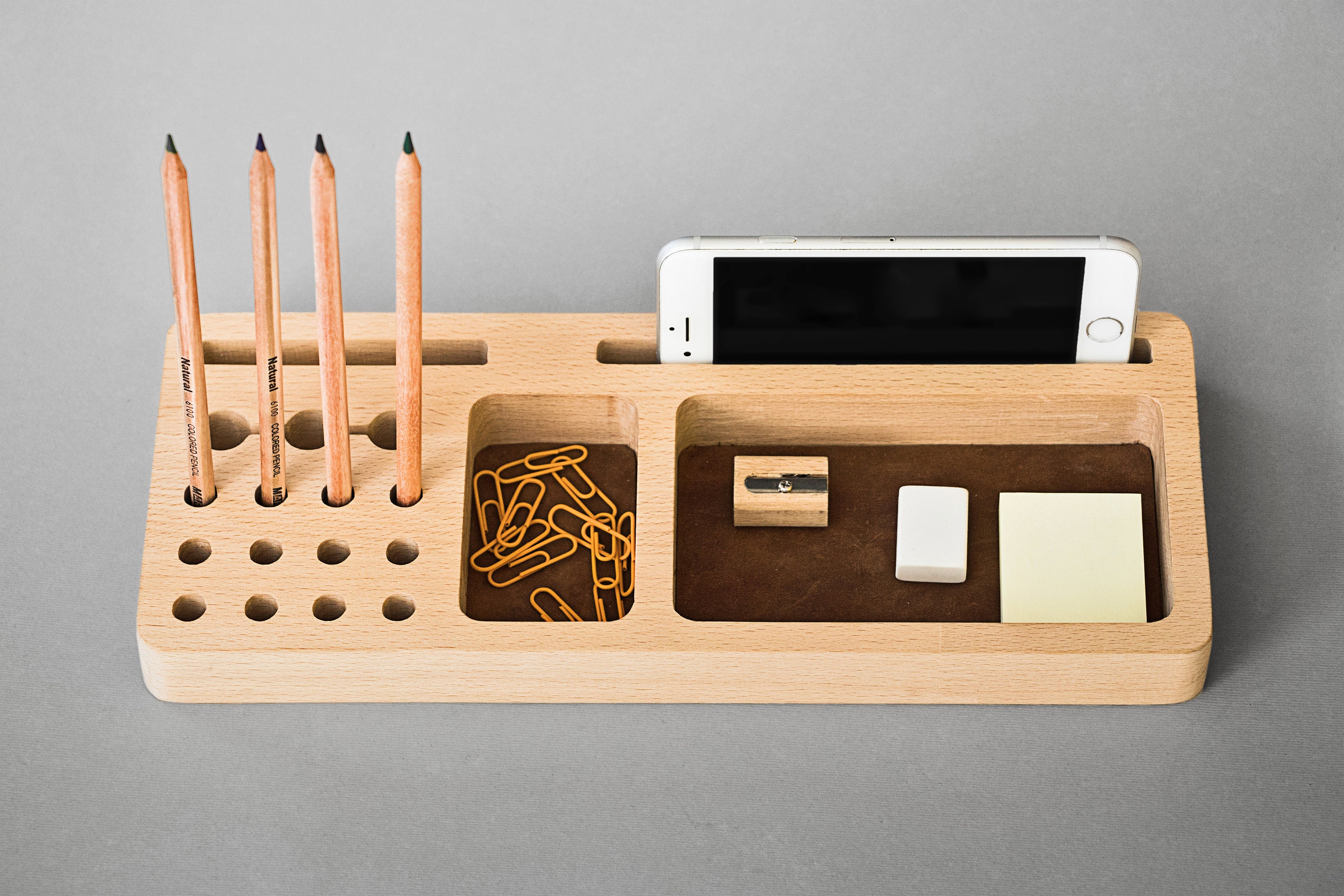 Houten bureau organizer Office organisator Etsy