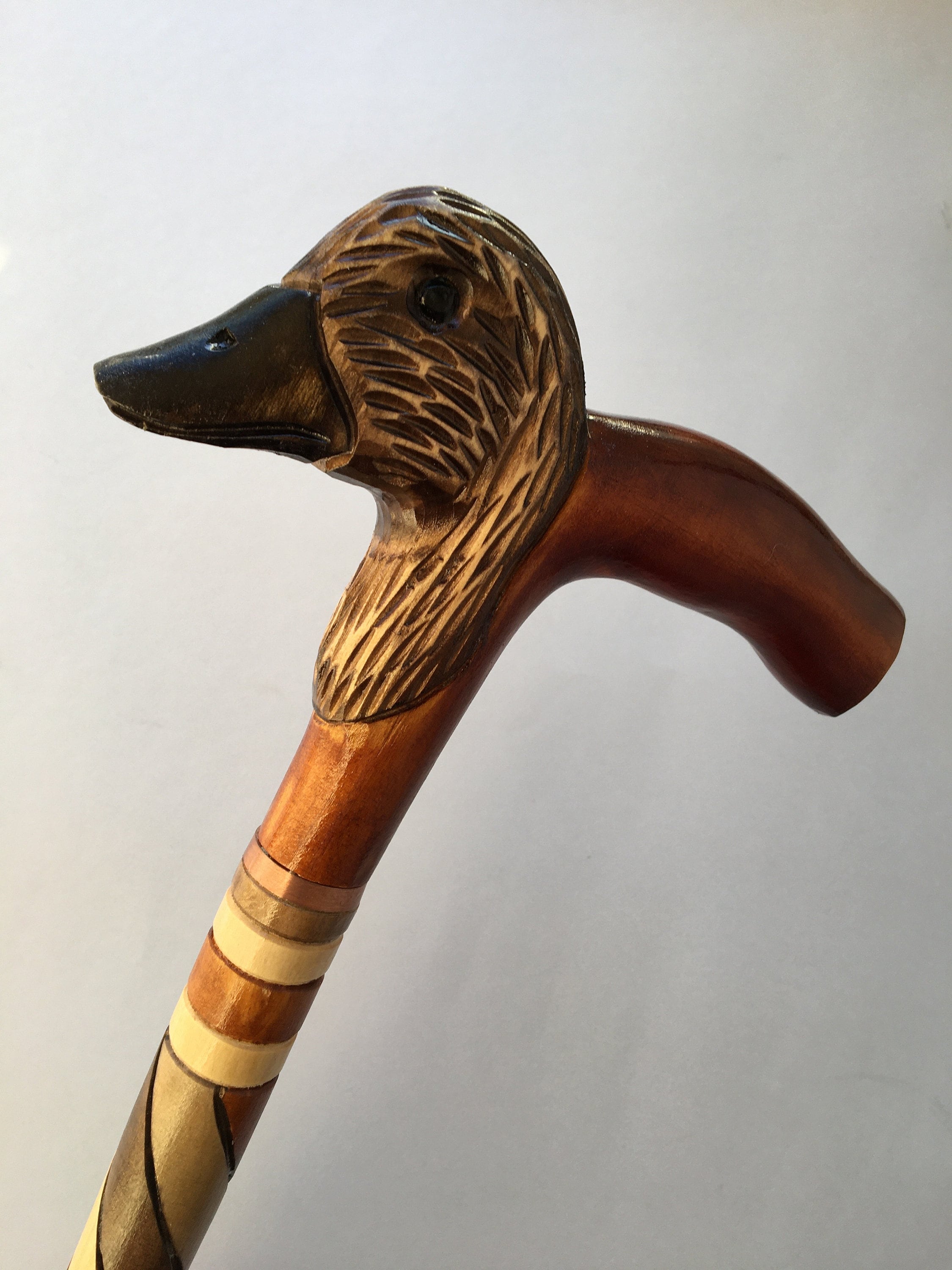 Wooden Carved Animal Duck Walking Cane Animal Head Cane Stick Etsy