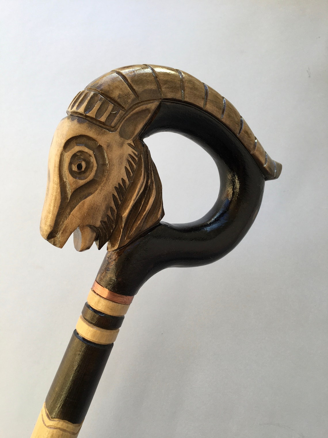Wooden Carved Walking Cane Animal Head Carved Cane Stick Etsy UK
