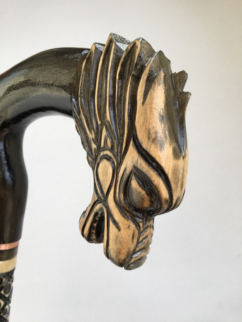 Animal head handle walking cane