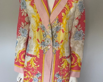Renzo Vintage Silk Baroque Style Jacket, Blazer - Etsy