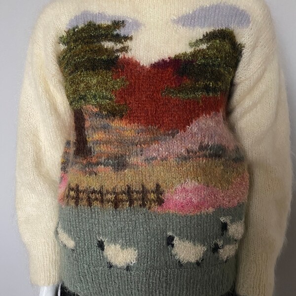 Vintage Susie Lee mohair sweater, hand knit sweater