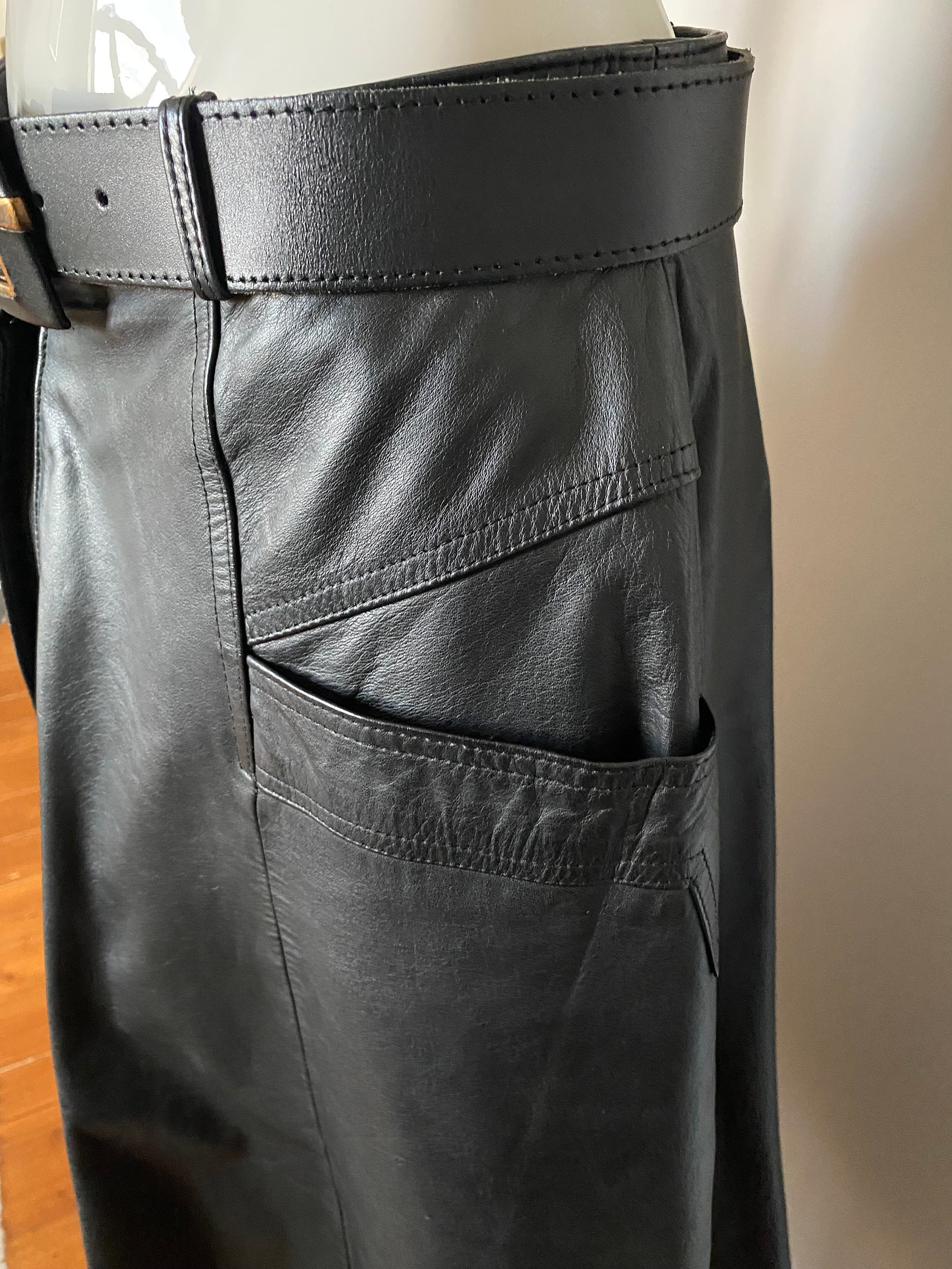 Leather A-line Cut Skirt