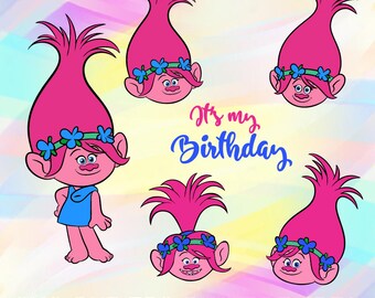 Download SVG Princess Poppy Trolls Layered Print and Cut Files ...