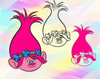 Download SVG Princess Poppy Trolls Layered Print and Cut Files ...