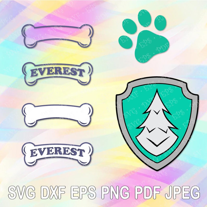 Download SVG DXF PNG Paw Patrol Layered Cut Files Everest Head Dog ...