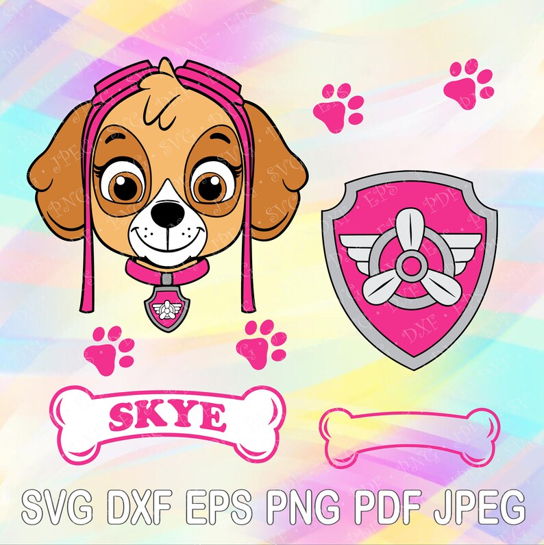 Download SVG Paw Patrol Vector Cut Files Heads Bones Logo Shields ...