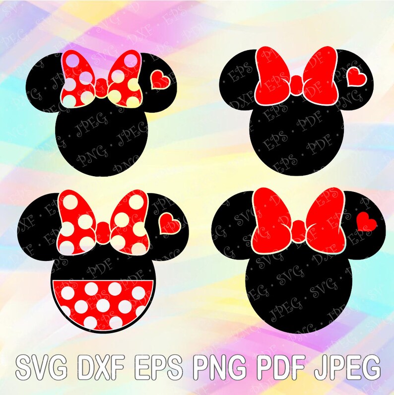 Download Disneyana Disney Minnie Mouse Head Layered Vinyl Decal Red Bow Contemporary 1968 Now