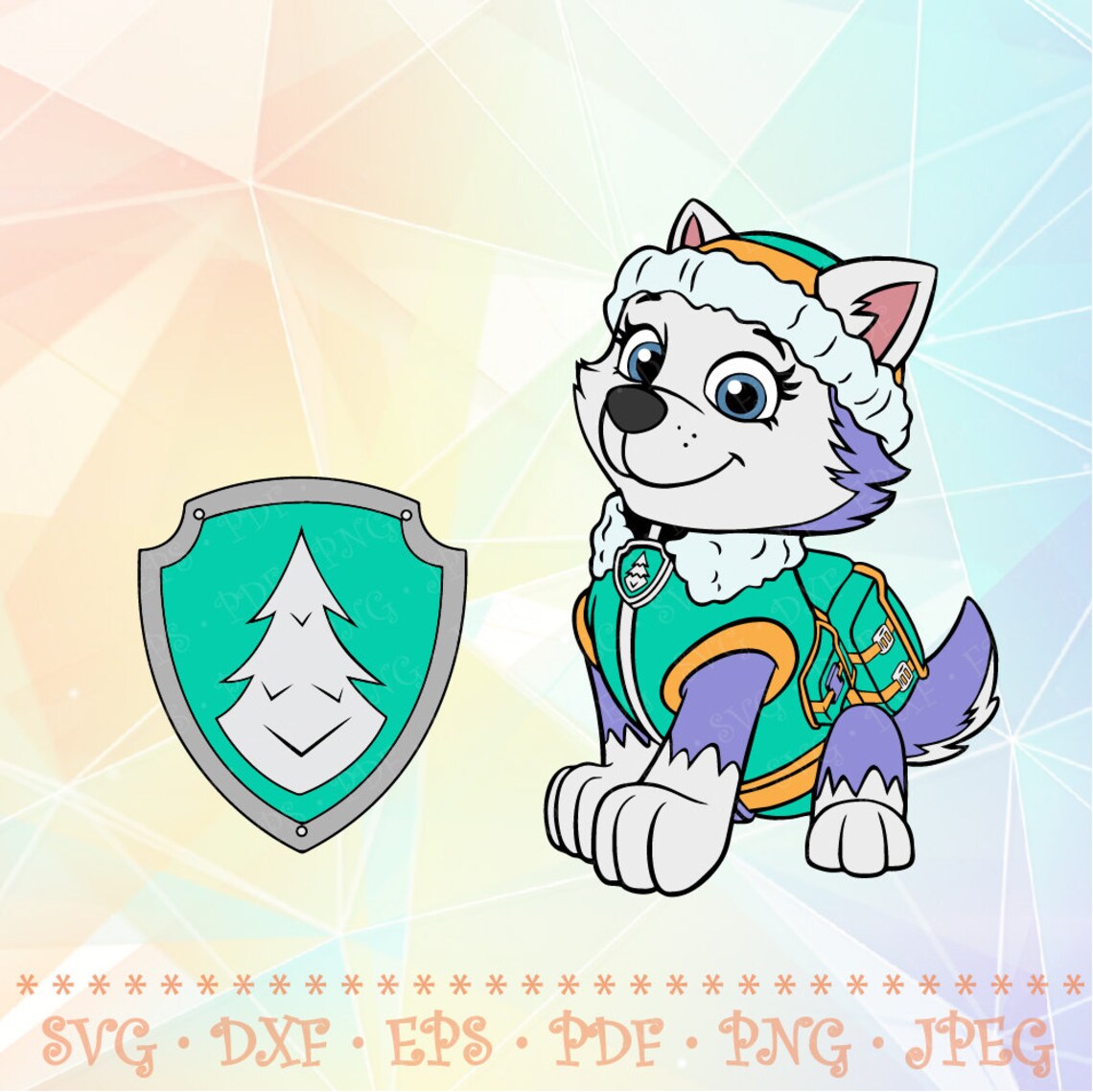 Download SVG DXF PNG Paw Patrol Layered Cut Files Everest Dog and ...