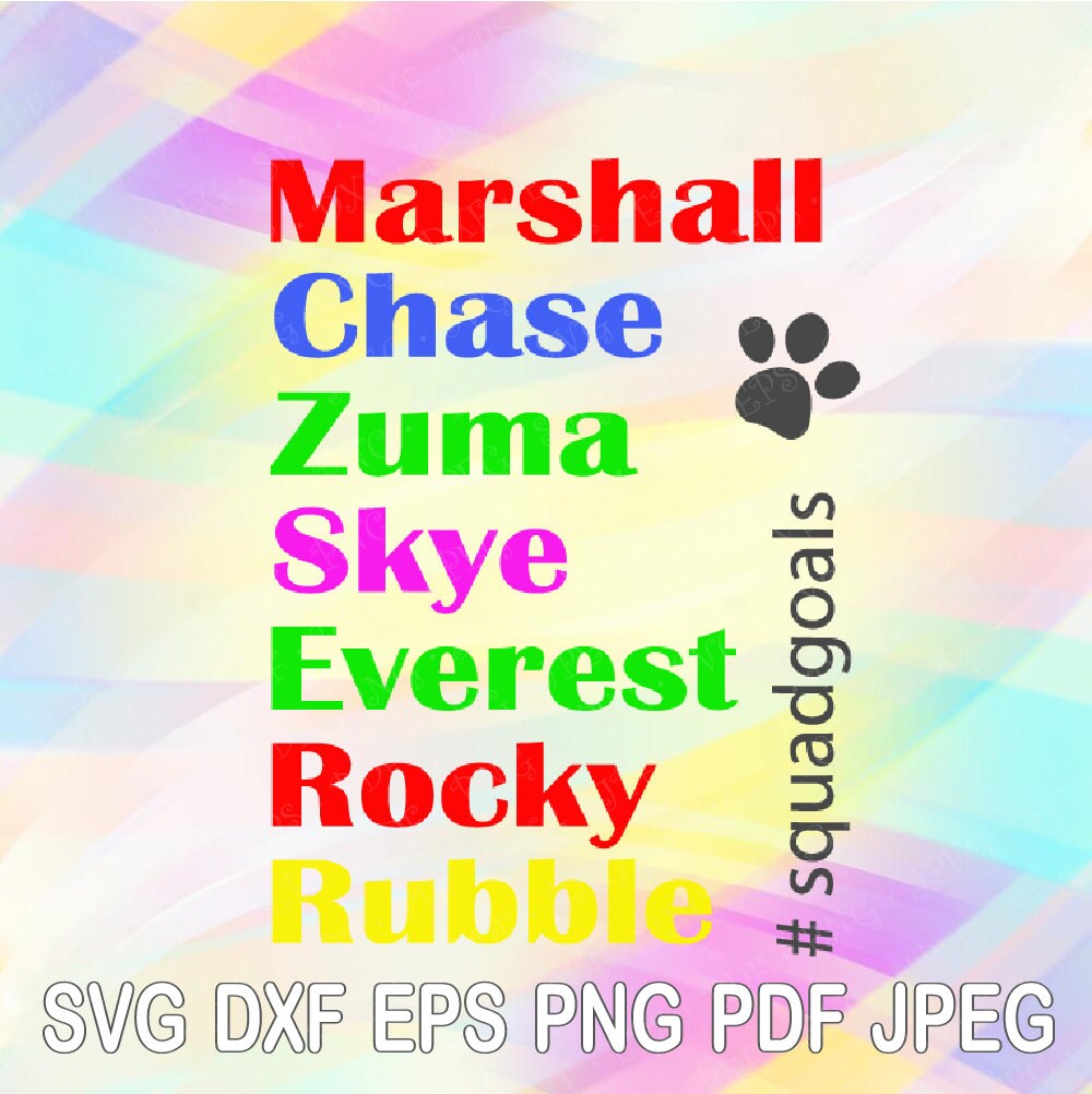 Download SVG Paw Patrol Squadgoals Cut Vector File Cricut Designs ...