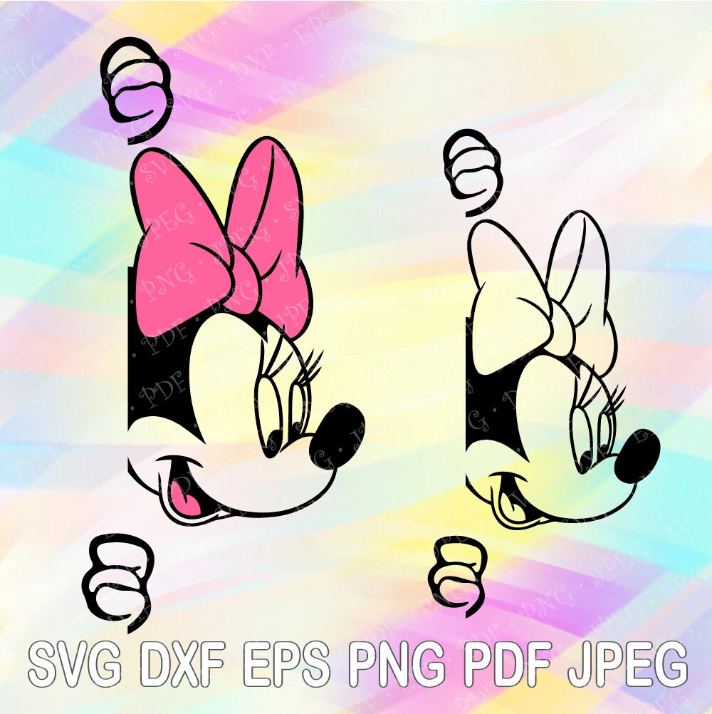 Download Free Minnie Mouse Svg Png Head Ears Pink Bow Disney Layered Cut Etsy SVG Cut Files