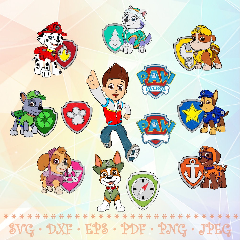 Download SVG DXF PNG Paw Patrol Layered Cut Files All Dogs Ryder ...
