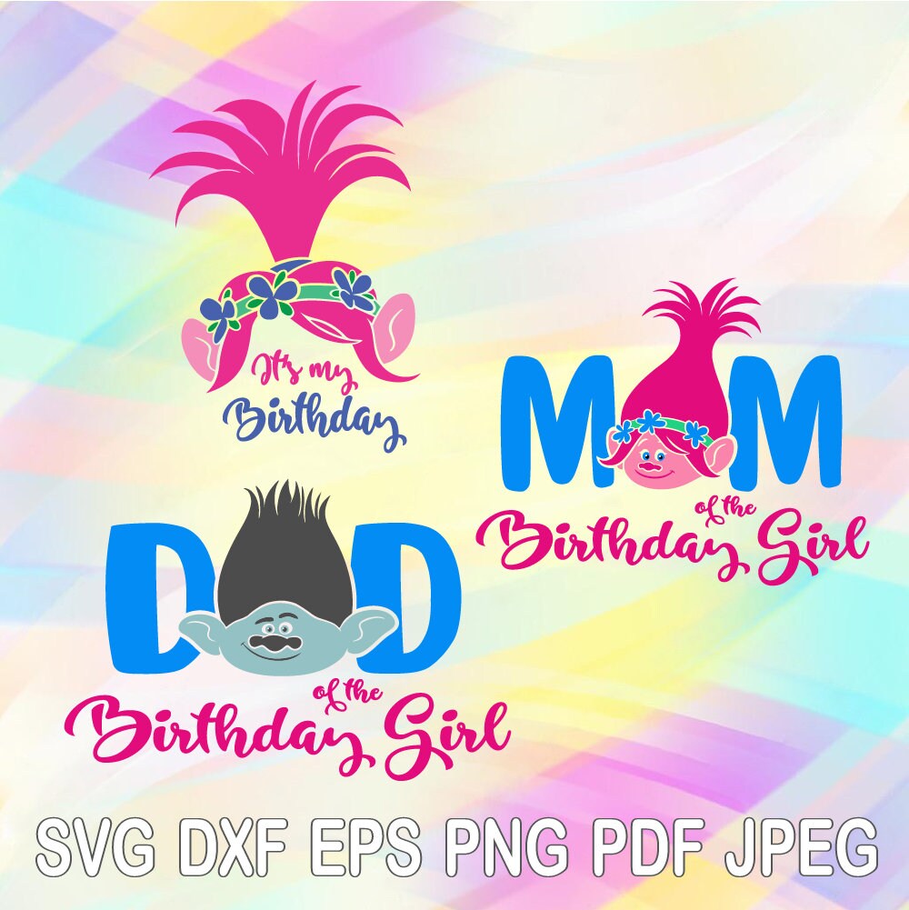 Download SVG PNG DXF Princess Poppy Branch Trolls Head Mom Dad ...