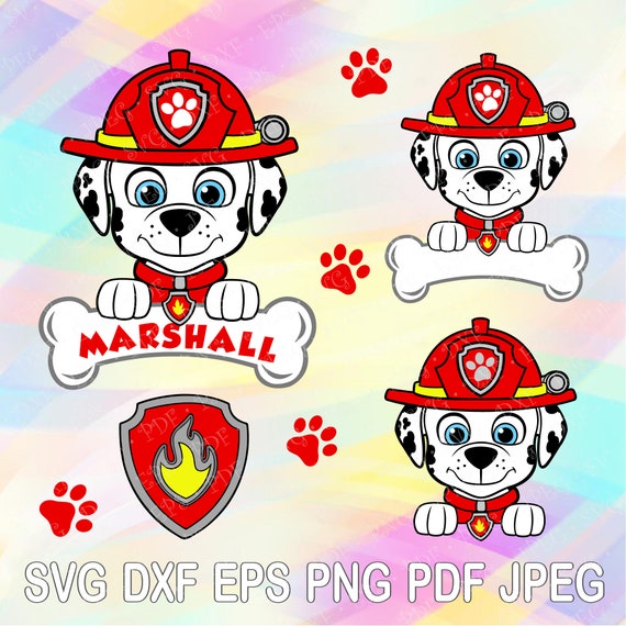 Download SVG DXF Marshall Paw Patrol Head Layered Cut Files Dog ...